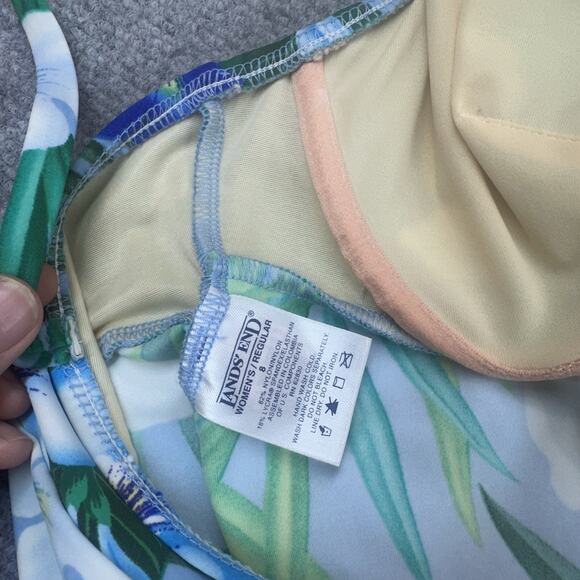 Lands End Tankini High Waist Bottoms Size 8 Underwire Bathing Suit Floral - Picture 7 of 7